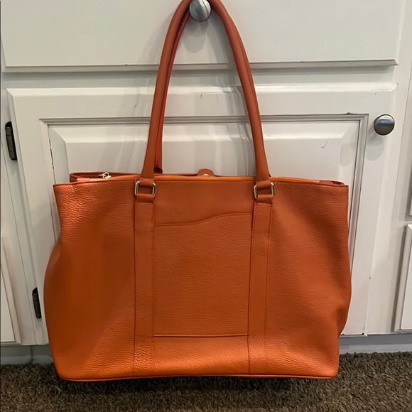 Orange Leather Tote Bag - Picture 5 of 11